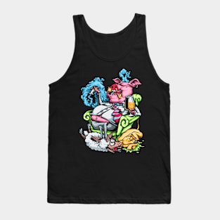 Pig King Illustration Tank Top